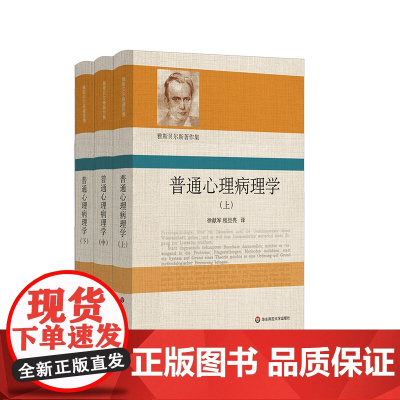 普通心理病理学 雅斯贝尔斯著作集 上中下3册精装 心理病理学 精神病学 心理治疗 心理咨询 华东师范大学出版社
