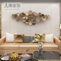 现代轻奢不锈钢墙面壁饰客厅沙发背景墙装饰品酒店样板间软装壁挂 三维工匠 180*55cm玫瑰金