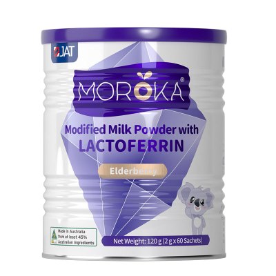 原装进口澳大利亚Moroka莫兰卡 乳铁蛋白调制乳粉接骨木莓版120g