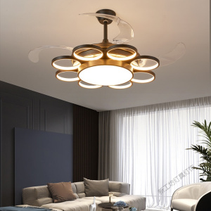 苏宁放心购 吊扇灯北欧风扇吊灯现代简约轻奢客厅电风扇大气家用带灯吊扇LED餐厅隐形吊扇灯FS635