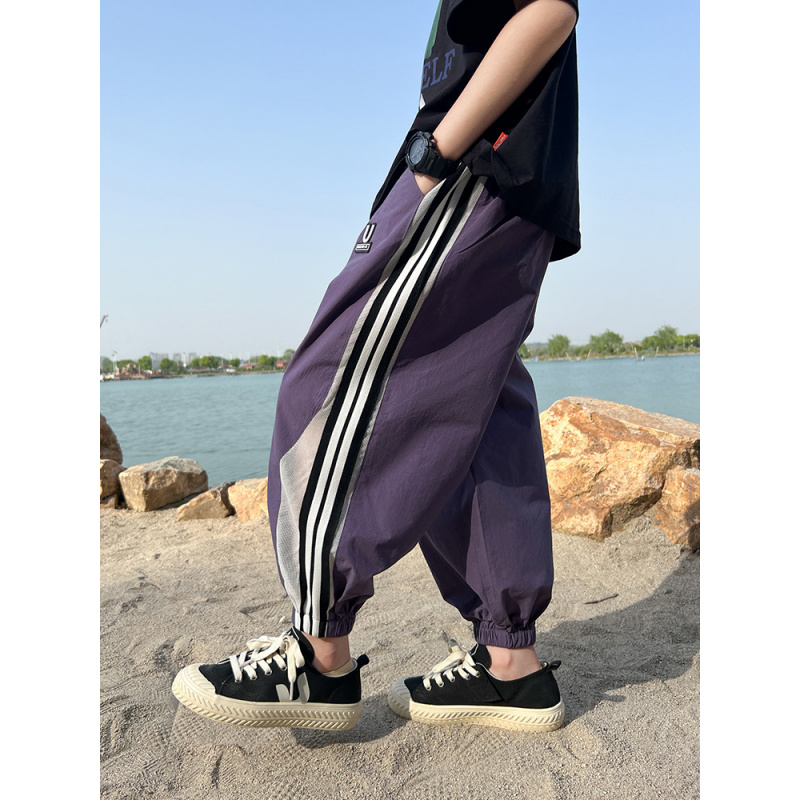 男童夏季防蚊束腿裤2025新款薄款夏装裤子男孩束腿九分长裤潮运动