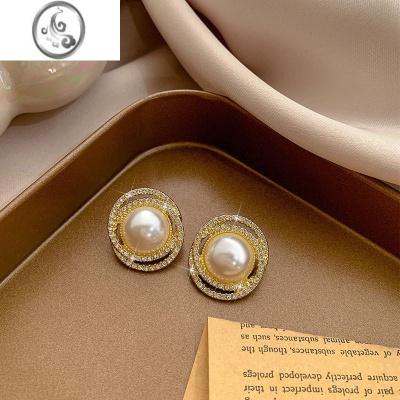 JiMi高级感气质珍珠耳夹无耳洞女2023年新款耳环洋气名媛耳钉百搭耳饰