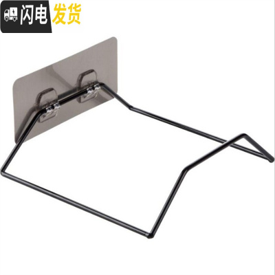 三维工匠铁艺脸盆架浴室收纳架免打孔挂架壁挂浴室强力挂钩厨房粘钩置物架 黑色