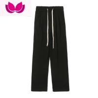 七斓夏季薄款裤子高街潮牌ins直筒hiphop长裤宽松阔腿休闲运动卫裤男