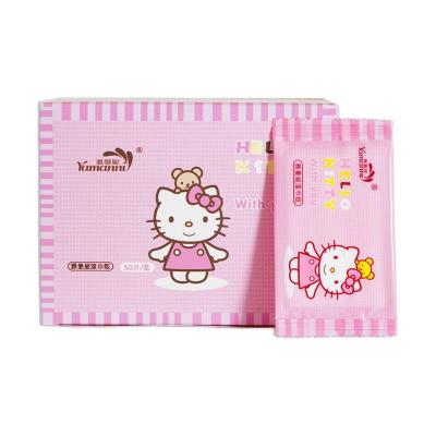 雅曼妮300片6盒装湿巾可爱猫咪卡通婴儿清洁湿巾学生成人一次性湿巾