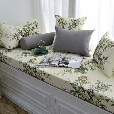 家柏饰(CORATED)高密度海绵飘窗垫窗台垫定做沙发垫北欧阳台垫榻榻米可机卡座 花1号色 8cm飘窗垫