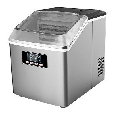 埃利斯(AILISI)24冰格不锈钢外壳制冰机 手动加水 方冰HZB-20F不锈钢大视窗