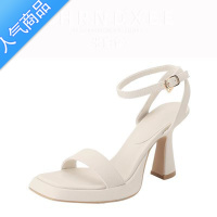 SUNTEK繁系丶简约高跟女士新款辣妹凉鞋女夏季外穿防水台一字带罗马鞋