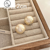 JiMi银针赫本风棉花珍珠耳钉女秋冬法式复古耳环网红轻奢高级感耳饰