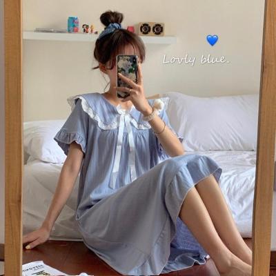 苏芈仙女风睡裙女夏季冰丝2021年新款可爱薄款睡衣学生娃娃领公主裙子