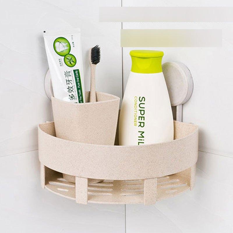 骁熊时尚简约创意卫生间家居浴室用品浴室置物架壁挂浴室置物架吸壁式魔力贴厕所收纳吸盘三角洗手间免打孔卫浴置物架