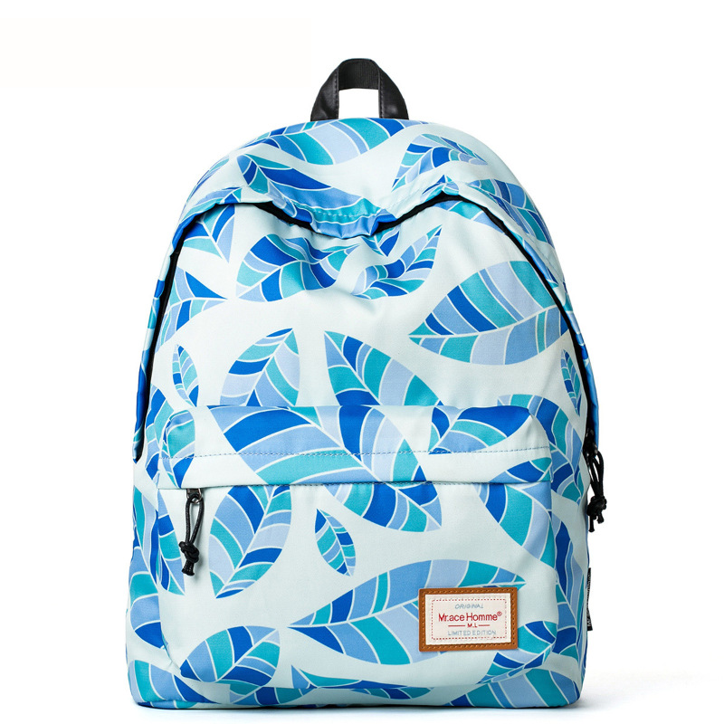 Mr.Ace2018新款女包韩版时尚印花潮流小清新女双肩电脑包学院风百搭男背包