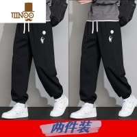 YANXU裤子男款夏季薄款宽松潮牌2023新款运动男士卫裤九分休闲大码长裤