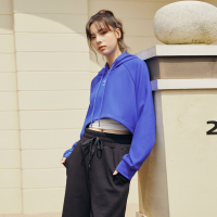 361°运动卫衣女新款女士超短款连帽卫衣宽松休闲运动上衣