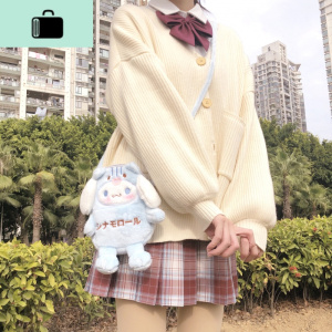 软萌可爱大耳玉桂狗迷你毛绒小零钱单肩斜挎包包个性少女心学生NEW LAKE女士钱包/卡包