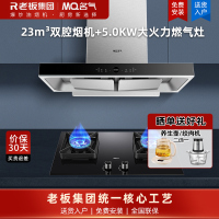 名气(MQ)23立方大吸力6519A欧式挥手智控油烟机双吸烟灶套装+5.0KW猛火灶6510B