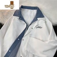 YANXU春季假外套男宽松港风ins高街潮牌美式拼接冲锋休闲夹克上衣