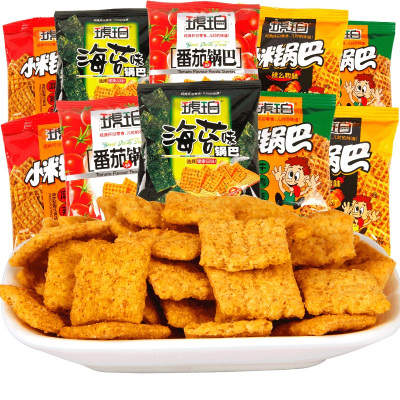 满45元免邮-琥珀小米锅巴（海苔味）500g麻辣牛肉海苔味锅巴童年怀旧休闲膨化零食小吃