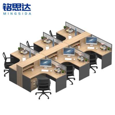 铭思达屏风电脑桌出字型六人位套