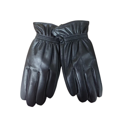 铁冠/黑色触屏A级男士秋冬加绒皮手套/TGST-19/双