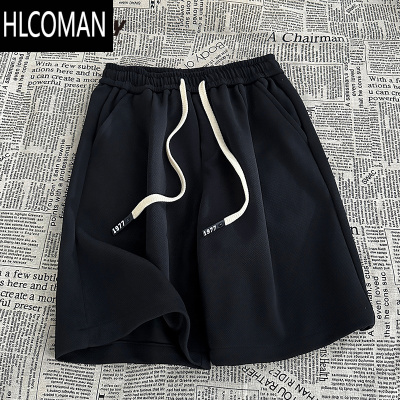 HLCOMAN美式高街短裤男女夏季宽松直筒休闲潮牌小众设计感五分运动裤子bf