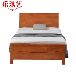 乐琪艺 实木单人床 海棠色 200*180*35cm 张
