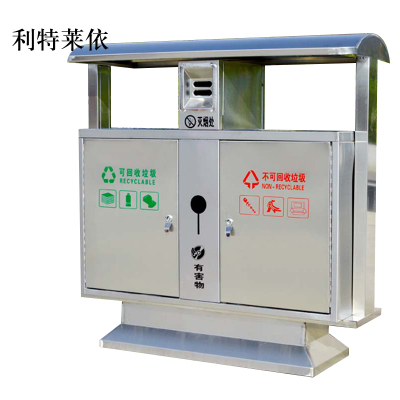 利特莱依户外垃圾桶大号环卫不锈钢木分类双果皮箱室外垃圾箱不锈钢桶[304+渡锌板内胆]