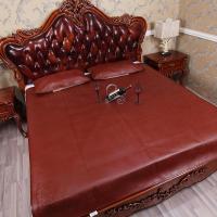 家柏饰(CORATED)头层牛皮凉席枕头套 单人水牛皮凉席子枕套一对