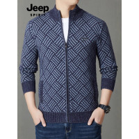 JEEP SPIRIT 202衣男秋冬新款舒适保暖宽松休闲开衫针织衫外套