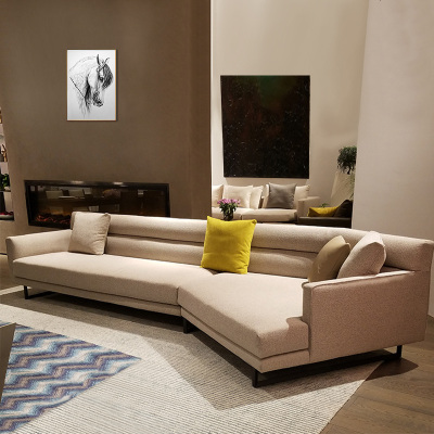 北欧布艺沙发组合现代简约创意客厅整装小户型转角真皮日式沙发