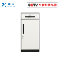 臻远钢制带锁铁皮柜资料柜储物柜 一抽黑白色