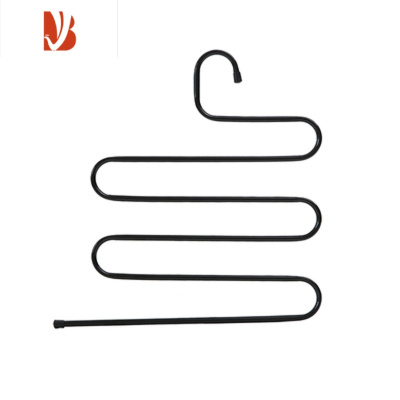 三维工匠不锈钢裤架多层加厚收纳室内多裤夹子多衣柜S型 防滑衣架