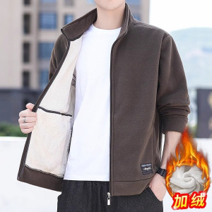 啄木鸟摇粒绒外套男秋冬款2025运动休闲卫衣抓绒衣男士秋季夹克男