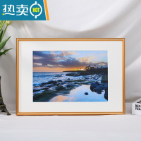 敬平简约窄边铝合金相框挂墙a3画框装裱8k4开A2海报外框定制拼图框架 006圆面金色 [内框60*80cm] 送挂墙无