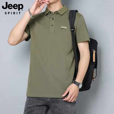 Jeep spirit夏季新款POLO衫男士短袖新款休闲百搭宽松T恤刺绣上衣