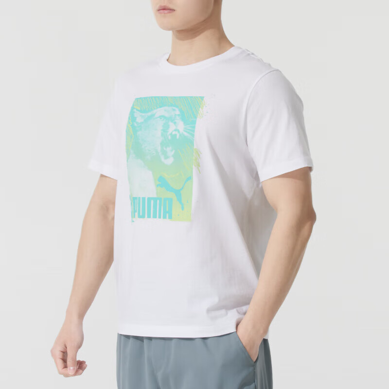 彪马(PUMA)男装 新款运动服跑步健身训练服舒适透气短袖时尚T恤690277-02 ZP