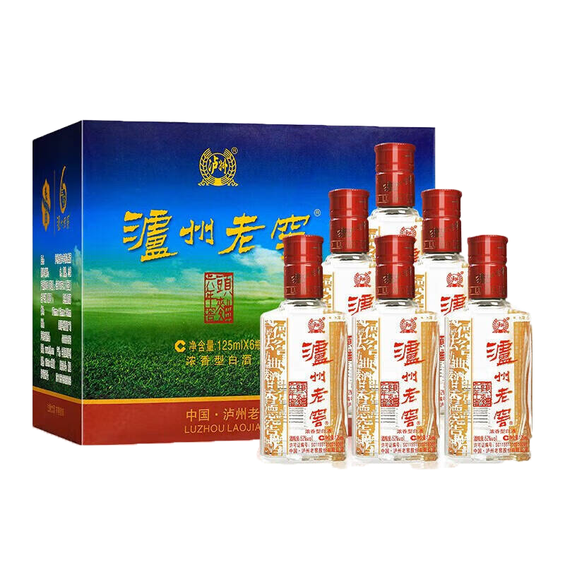泸州老窖 六年窖头曲小酒52度125ml*6瓶 自饮小酌