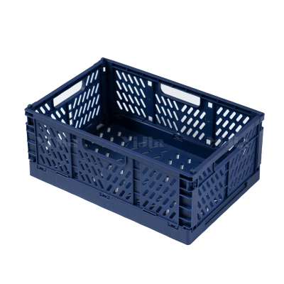 翌嘉 YJ4060324折叠收纳篮桌面塑料收纳筐 蓝色大号