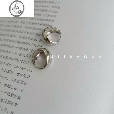 JiMi有迹MilkyWay简约耳扣素圈耳钉耳环韩国s925银针通勤个性百搭耳饰