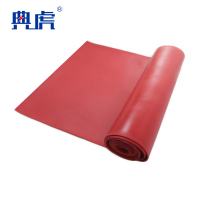 典虎 绝缘橡胶板 红色平面5mm*1.2m*5m 10kv 卷