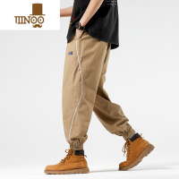 YANXU军绿色裤子男日系潮牌束脚哈伦裤夏季潮流宽松休闲长裤机能工装裤