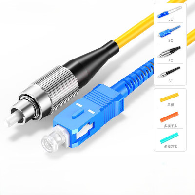 创德 光端机收发器室内家用 机柜机房综合布线工程 光纤跳线单模单芯3米,FC-SC