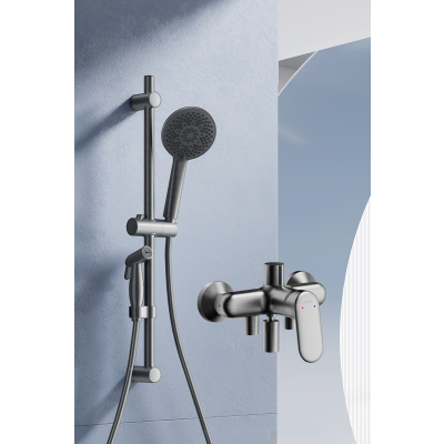 九牧(JOMOO)枪灰集成升降硅胶除垢三功能分体淋浴器喷枪款35324-592/HBS-1