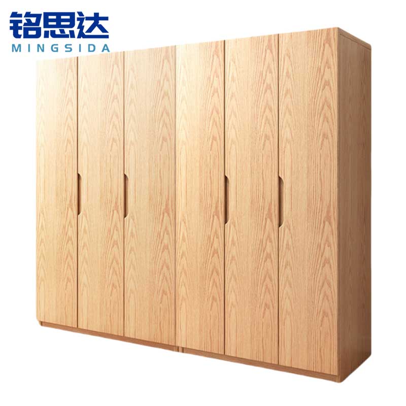 铭思达实木衣柜六门台