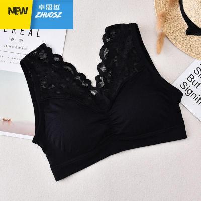 美背无钢圈文胸运动瑜伽背心式裹胸打底衫吊带V领抹胸女士带胸垫卓思哲胸罩