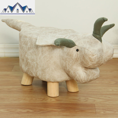 时尚换鞋凳家用口创意穿鞋凳卡通矮凳储物沙发凳象小牛动物凳子 三维工匠收纳凳