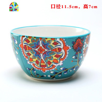 4.5英寸小碗吃饭碗创意个性小汤碗陶瓷 手工手绘美式田园家用餐具 FENGHOU 玫瑰花开4.5英寸碗