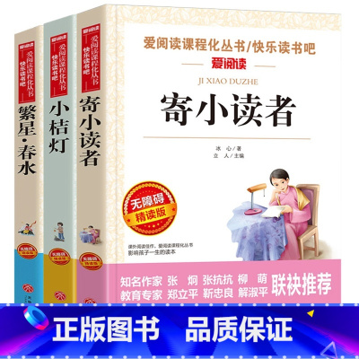 [3册]冰心儿童文学三部曲 [正版]陶奇的暑假日记冰心 小学生阅读名著 无障碍阅读 小学生淘奇的暑期日记阅读写作训练书