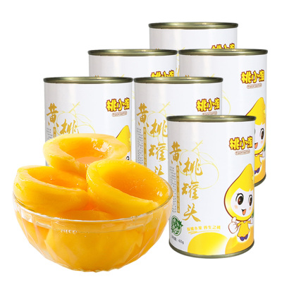 桃小淘黄桃罐头425g*6罐装新鲜水果罐头方便速食休闲零食