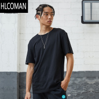 HLCOMAN短袖T恤运动休闲男夏季透气吸汗上衣纯色潮跑步运动篮球训练